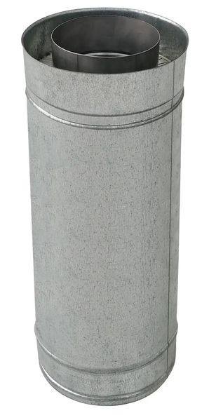 Труба із нержавіючої сталі з теплоізоляцією в оцинкованому кожусі 1 м 1175 фото
